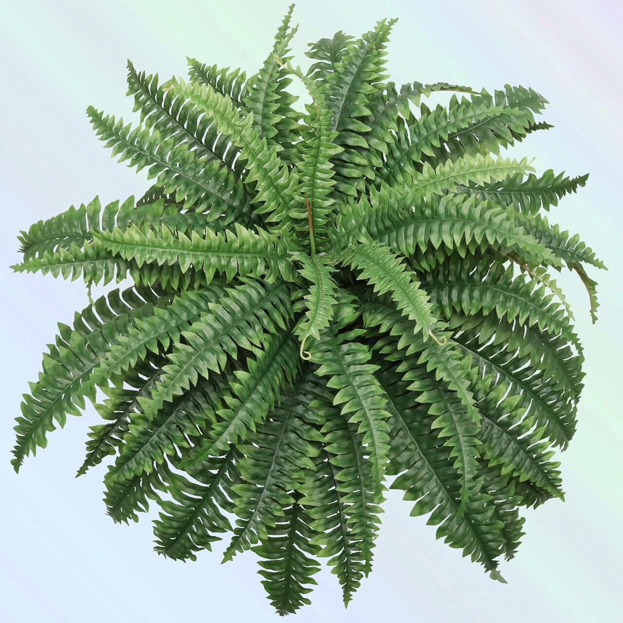 3-Pack – 34-Inch Faux Boston Fern Plants with 49 Fronds – Decorative Silk Greenery for Indoor Spaces – Low-Maintenance, Realistic Look, Pot Not Included